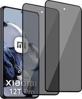 2x Geschikt voor Xiaomi 12T Pro - Privacy Screenprotector - Beschermglas - Privé GuardCover