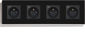 SmartinHuis - Standaard - Viervoudig stopcontact - Penaarde - met USB A + C - Zwart