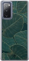 Casimoda® hoesje - Geschikt voor Samsung Galaxy S20 FE - Monstera Leaves - 2-in-1 case - Schokbestendig - Bloemen - Verhoogde randen - Groen, Transparant