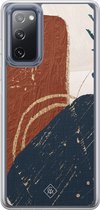 Casimoda® hoesje - Geschikt voor Samsung Galaxy S20 FE - Abstract Terracotta - 2-in-1 case - Schokbestendig - Geometrisch patroon - Verhoogde randen - Rood, Transparant