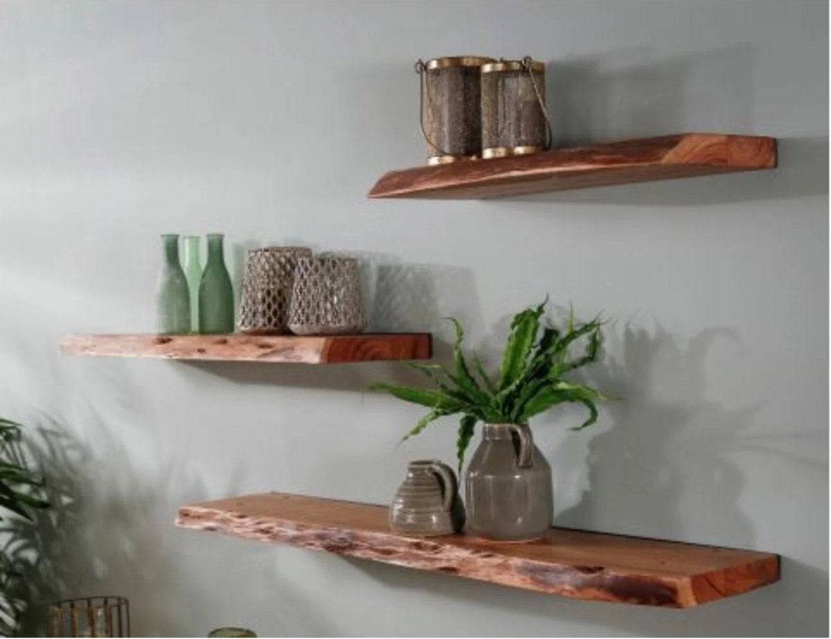 Wandplank-Acaciahout-Natuurlijkevorm-95 cm breed-Koloniaal Teakhuis-Massiefhout