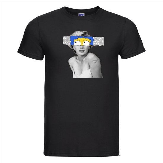 T-shirt Marilyn | Zwart | Maat XXXL