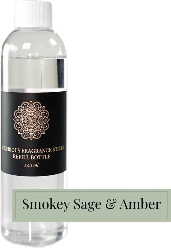 Navulfles voor Geurstokjes - 200 ml - Smokey Sage & Amber