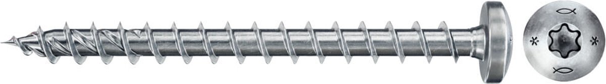 Fischer 200x Power-Fast II FPF II PTF 3,5 x 25 mm BC Pan Head met binnenzeskant TX20 volschroefdraad galvanisch verzinkt blauw gepassiveerd - 670101