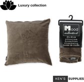 Ken's Luxury Collection - In The Mood Collection - housse de coussin décorative Marron riche 45x45 cm