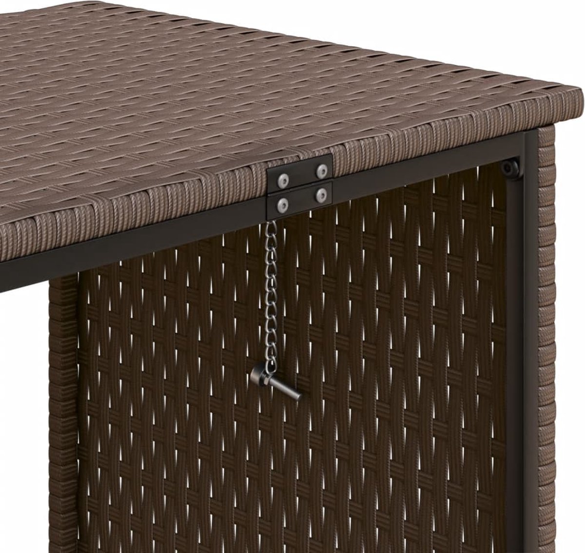 vidaXL - Tuinbank - met - tafel - en - kussens - L-vormig - poly - rattan - bruin thumbnail 4