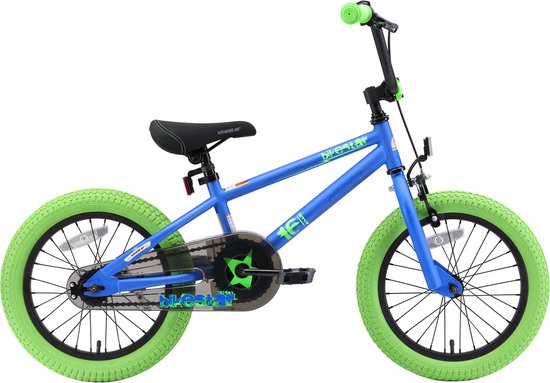 Velo enfant BMX Bikestar 16 pouces bleu vert bol