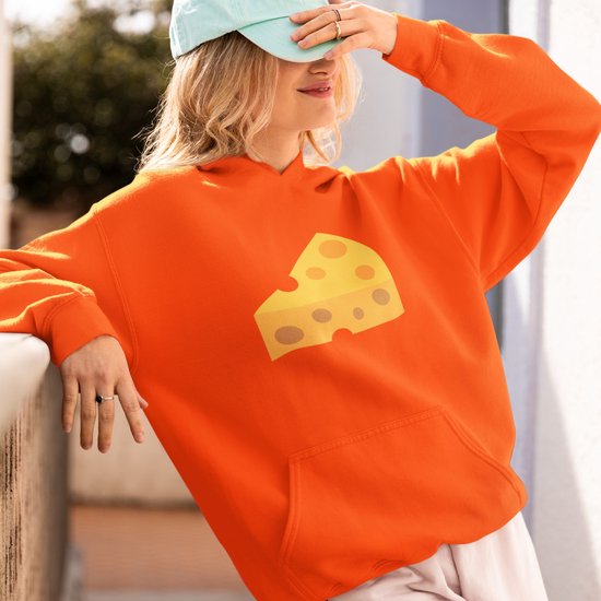 Oranje EK WK Koningsdag Hoodie Met Kaas - MAAT 3XL - Oranje Feestkleding