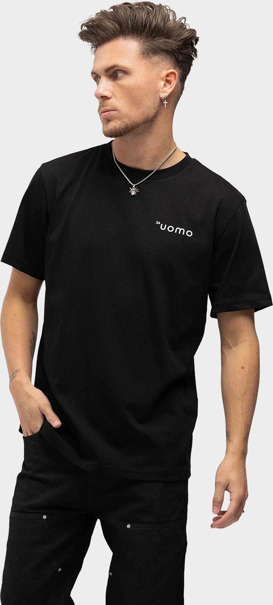 24 Uomo Flora T-shirt Zwart - M