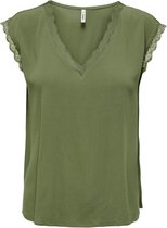 Only T-shirt Onljasmina S/s V-neck Lace Top Noos 15252241 Olivine Dames Maat - S