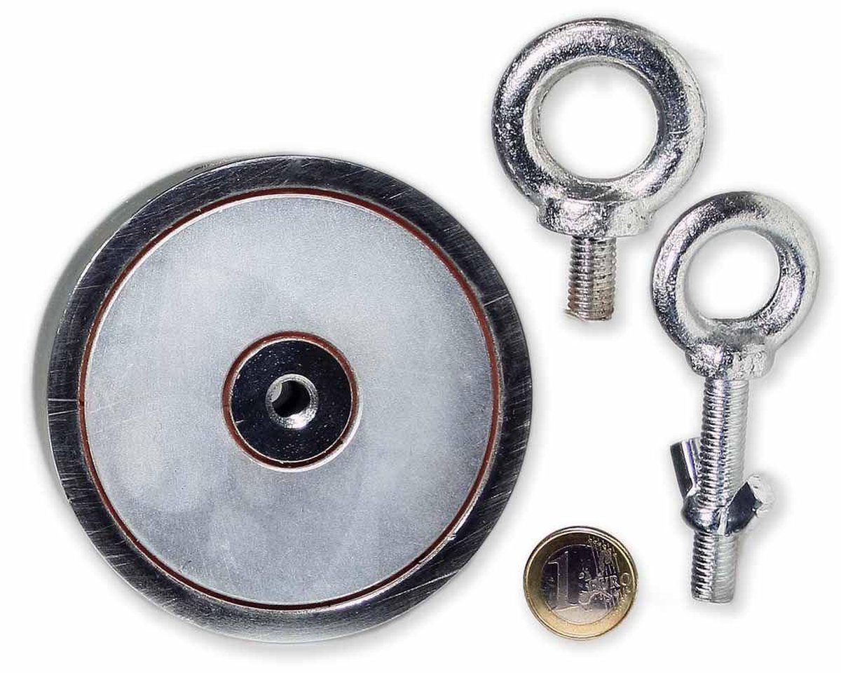 Dubbelzijdige neodymium vismagneet 600 kg trekkracht | Trekt langs beide kanten | Horizontaal en verticaal bevestigbaar | Tijdelijk met gratis touw!