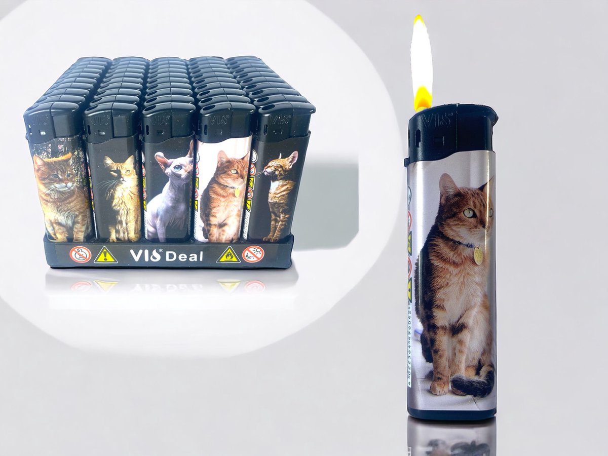 Goedkoopste Klik aanstekers 50 stuks in tray navulbaar - Vio deal electronic aansteker - Unilite lighters