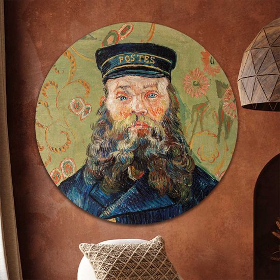 Muurcirkel The postman van Gogh | Forex | Ø 80cm | Inclusief ophangsysteem