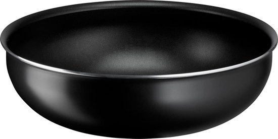 Ingenio Essential Plus wok Ø 28 cm, aluminium pan met antiaanbaklaag voor gas en oven, met thermisch signaal kookdisplay, bruikbaar met afneembare handgreep
