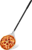Metalen pizzaschep, pizzaschep voor pizzaoven in de open lucht, het bakken van zelfgemaakte pizza's, pizzapeel, pizzaschep met afneembare handgreep, 7 inch