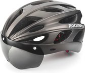 ROCKBROS Fietshelm MTB Racefiets Helm Geïntegreerd met Verwijderbare Magneet Bril Vizier Maat Verstelbare 57-62 CM Ultralight 281g Titanium
