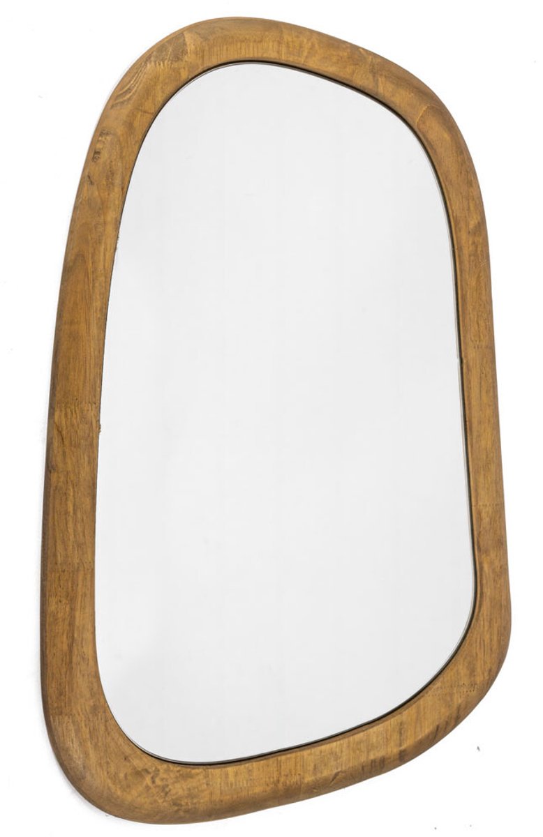 HomeBound by KY | Spiegel hout organisch | 47,5x52cm | spiegel met houten frame in organische vorm