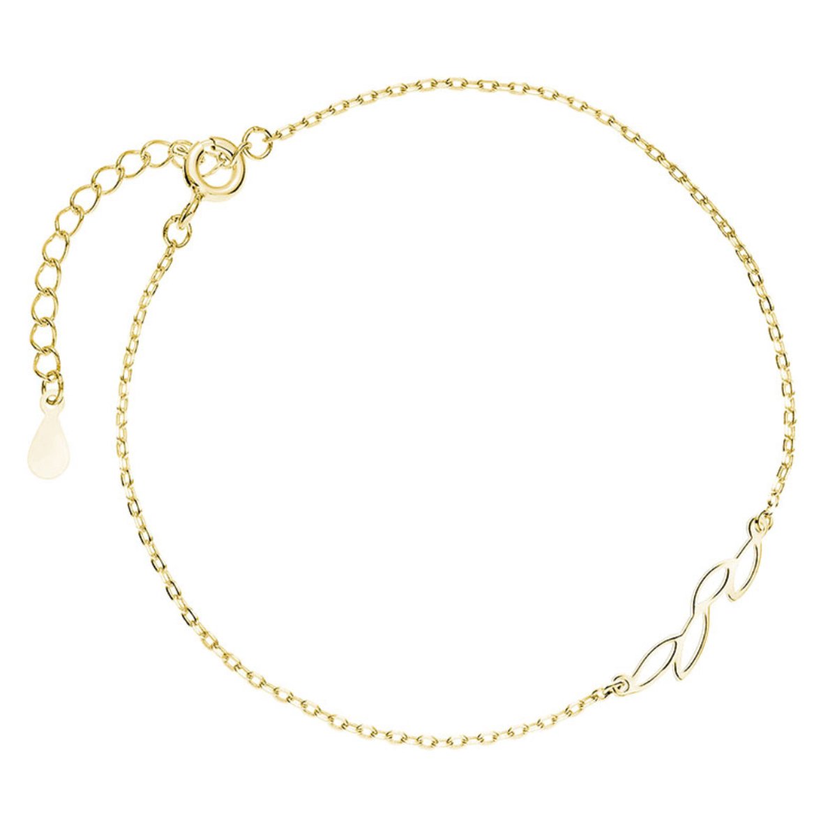Vergulde Armband dames - Goudkleurig Schakel Armband met Bladeren motief - Armband Dames - Amona Jewelry