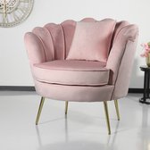 Fauteuil zitbank 1 persoons Belle velvet roze bankje