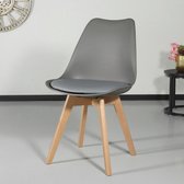REKE - Chaise de salle à manger - Chaise baquet avec assise rembourrée - Gris