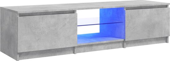 vidaXL - Tv-meubel - met - LED-verlichting - 140x40x35,5 - cm - betongrijs