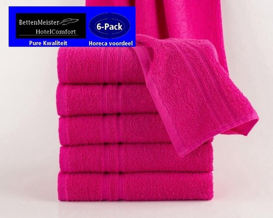 6 Pack Handdoeken - set van (6 stuks) FeelGood due Fancy Fuchsia - 50x100cm 100% Katoen badstof