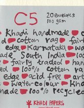 Khadi Handgeschept Papier - envelop 23 x 16 cm - 20 stuks - 100 grams