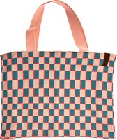 LOT83 Shopper Lara - Tote bag - Boodschappentas - Handtas - Beige & Bruin Geblokt - 35 x 45 cm