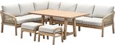 Garden Impressions Santos lounge-diningset - 5-delig - links acacia white wash - rope sand - sahara sand