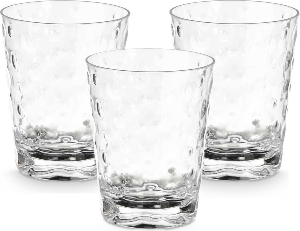 Leknes Drinkglas Gloria - transparant - onbreekbaar kunststof - 470 ml - camping/verjaardag/peuters