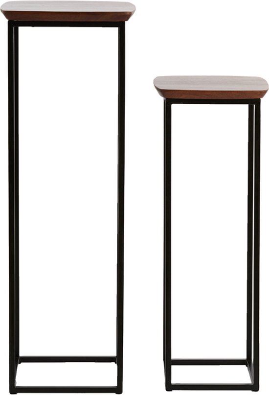Light & Living - Zuil QUENZA - Ø35x100cm - Bruin - Set van 2