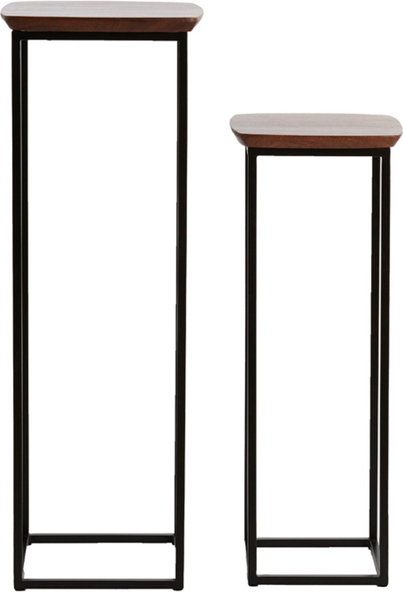 Zuil QUENZA - Ø35x100cm - Bruin - Set van 2