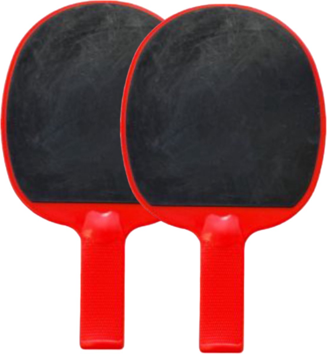 Guta Tafeltennisbats Kunststof + Rubber Rood Set 2 Stuks, Hufterproof, Indoor/Outdoor