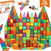 Magnetische Speelgoed - Voordeelset 78 Stuks - Magnetisch Speelgoed - Montessori Speelgoed - Veilig Voor Kinderen - Magnetisch Speelgoed - Extra Groot Magnetisch Speelgoed Bouwset