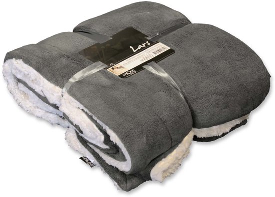Unique Living Lars - Fleece - Plaid - 150x200 cm - Antraciet