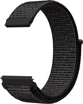 Nylon klittenband smartwatchband - 20mm - Reflecterend zwart - Horlogebandje voor Samsung Galaxy Watch 42mm / Active / Active2 40 & 44mm / Galaxy Watch 3 41mm / Galaxy Watch 4 - Classic / Galaxy Watch 5 - Pro / Galaxy Watch 6 - Classic / Gear Sport