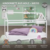 Kinderbed met dak en lattenbodem 90x200 cm White Pine ML Design