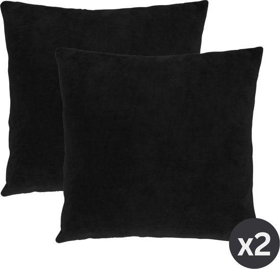 Tiseco Home Studio - Coussin (rempli) MARSHMALLOW - SET/2 - polyester - remplissage en peluche - super doux - Carré - 45x45 cm - Noir