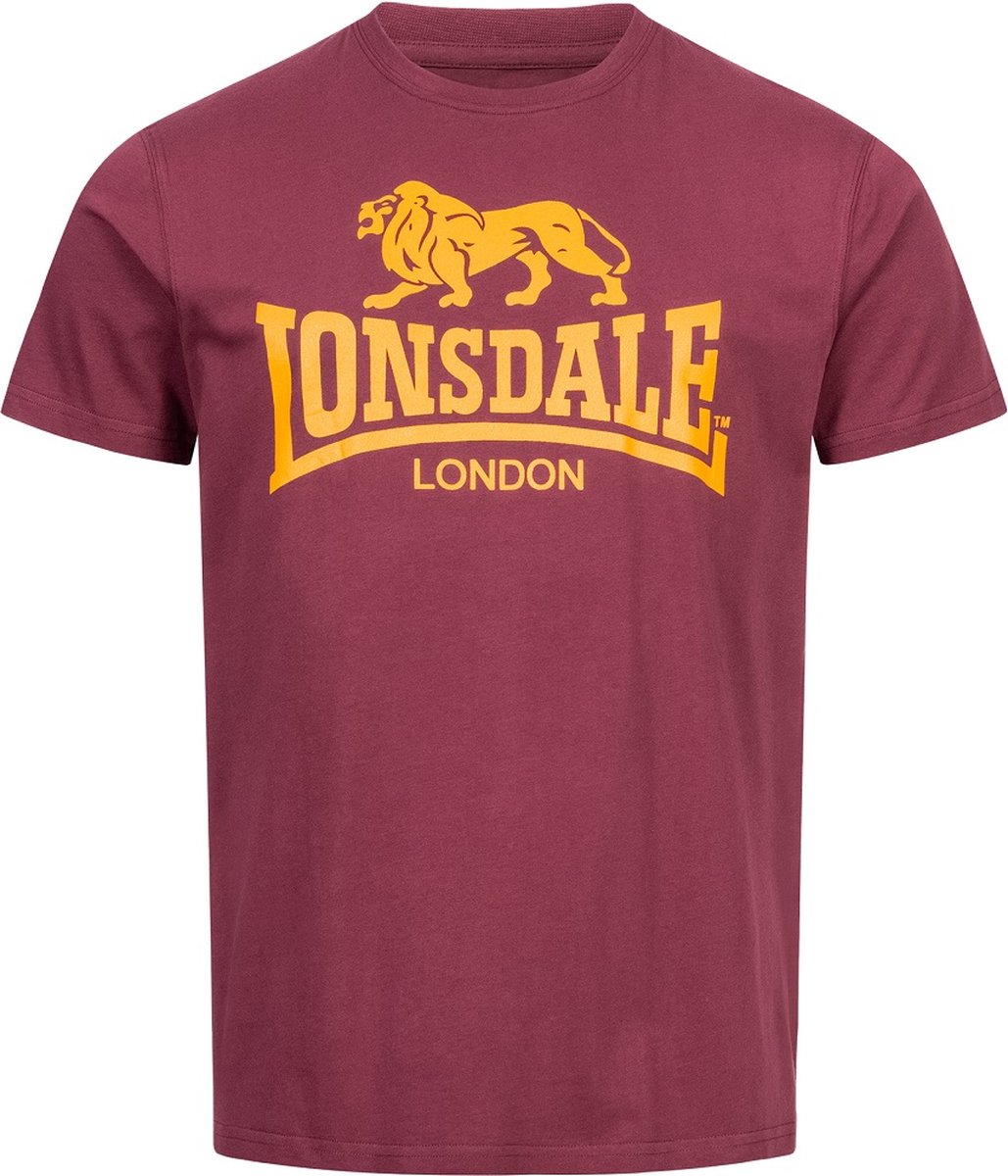 Lonsdale Classic T-Shirt Oud Logo Bordeaux - Maat: XXL