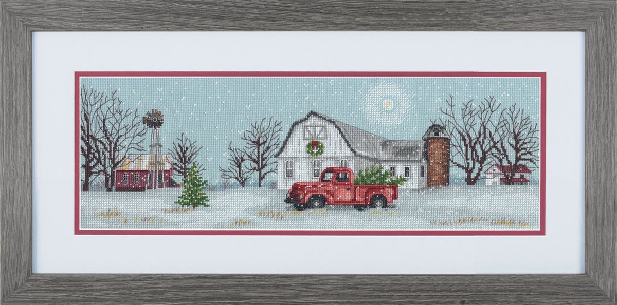 Dimensions Winter Farm borduren (pakket)