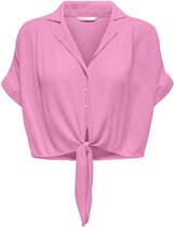 Only Blouse Onlpaula Life S/s Tie Shirt Wvn Noo 15281497 Begonia Pink Dames Maat - M