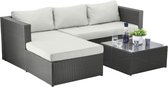 Tuin meubel loungeset- hoekbank grijs- hoeksalon voor in de tuin - Lounge set Tuin Balkon