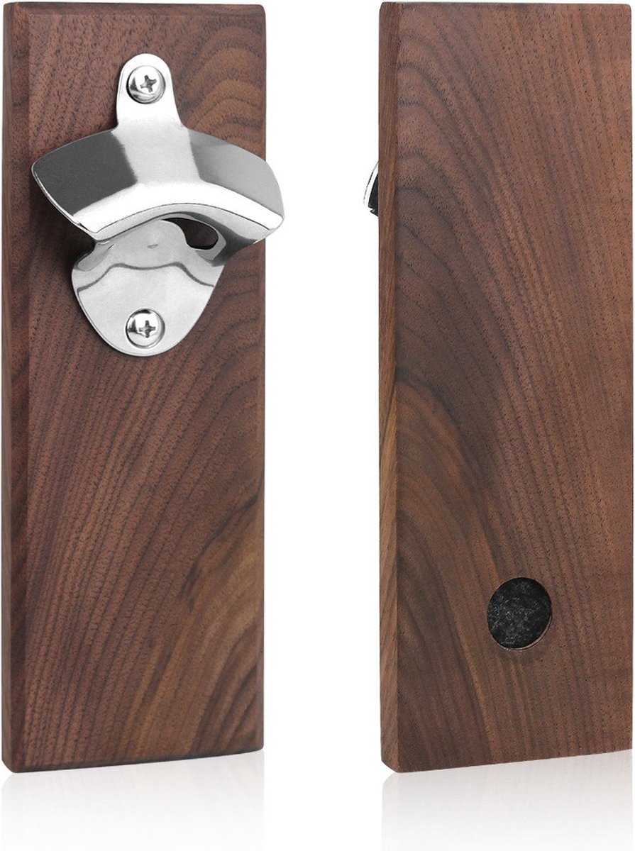 Houten magnetische bieropener muur - flessenopener muur - bier opener