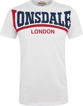 Lonsdale Slimfit T-shirt Creaton Wit - Maat: L