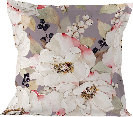 Kussensloop HappyFriday White Peonies Multicolour 80 x 80 cm