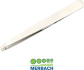 Merbach epileerpincet, schuin model, edelstaal, 10 CM- 2 x 1 stuks voordeelverpakking