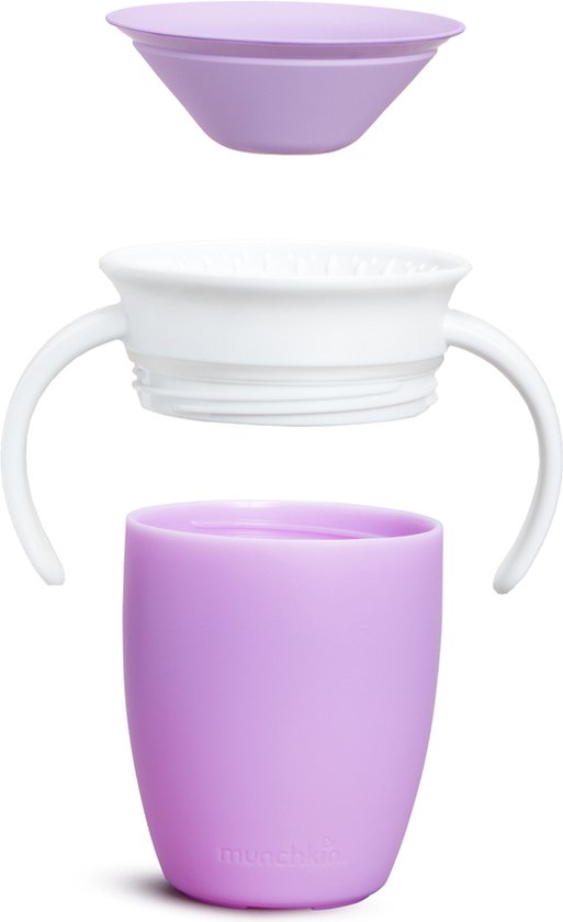 Munchkin Miracle Anti-Lek 360° Drinkbeker - Trainer Cup - Oefenbeker voor Baby en Kind - 207ml - Paars van Munchkin — afbeelding 2