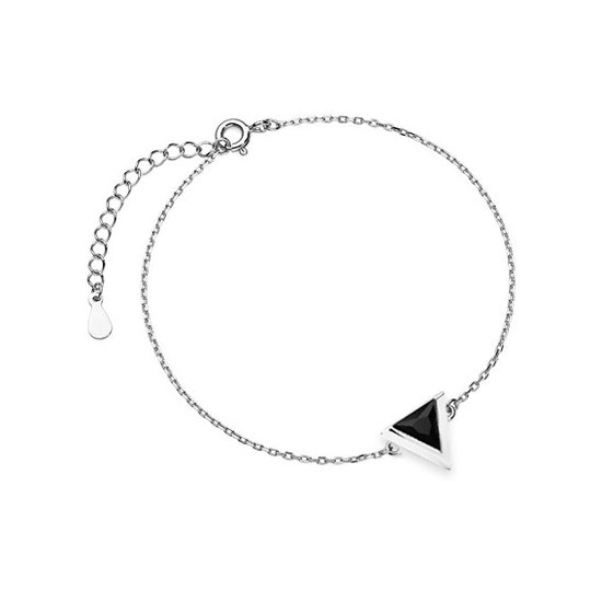 Zwart Zirkonia Zilver Armband Dames - Dames Zilver Armband - Zilver Armband Dames met Zirkonia- Zilveren Armband - Amona Jewelry