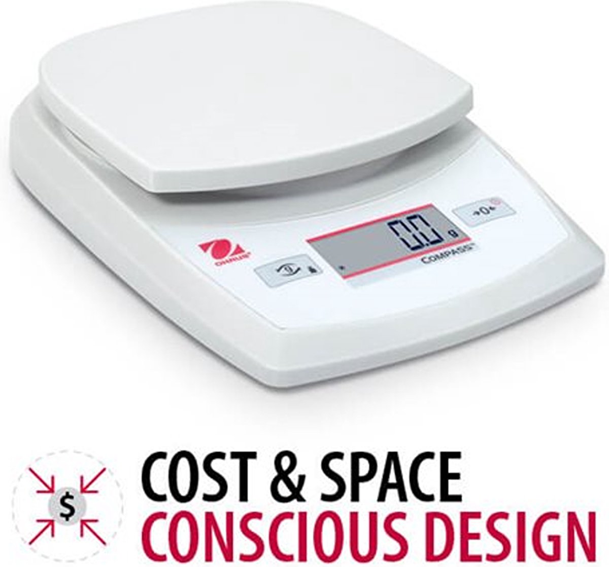 Ohaus® Professionele draagbare weegschaal / balans - Compass™ CR221 - Weegbereik 220gr - Uitleesbaarheid 0.1gr