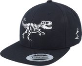 Hatstore- Kids Dino T-rex Bone Skull Black/Black Snapback - Kiddo Cap Cap